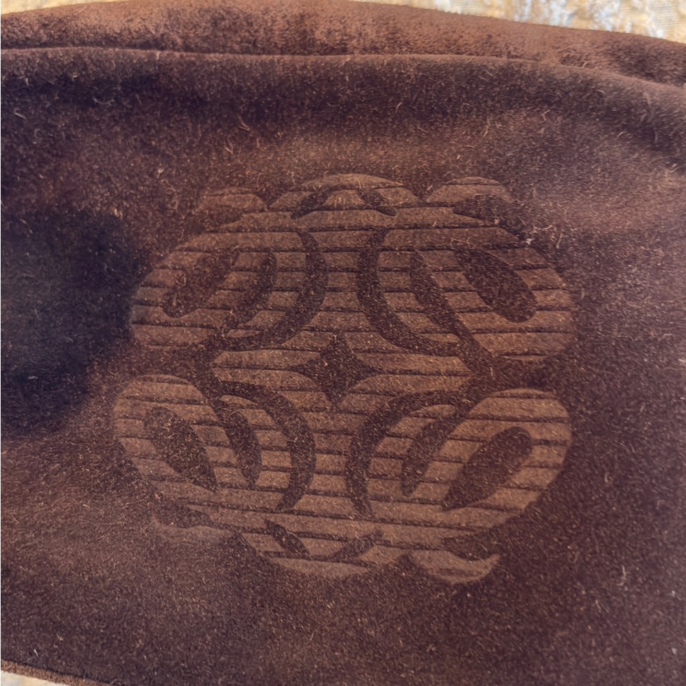 👜 Loewe Brown Suede Toiletry Bag – Authentic with Anagram Logo